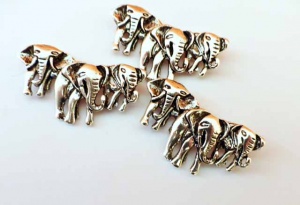Bright  Silver Elephant Buttons