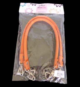 Knit Pro Faux Leather D Ring Bag Handles - Orange
