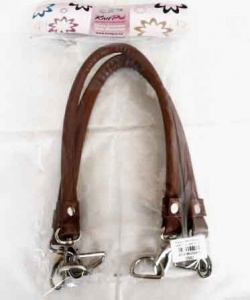Knit Pro Faux Leather D Ring Bag Handles - Brown