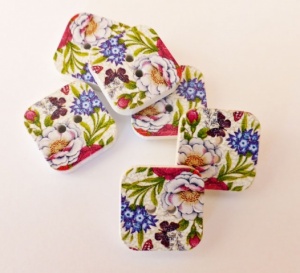 Square Floral Buttons