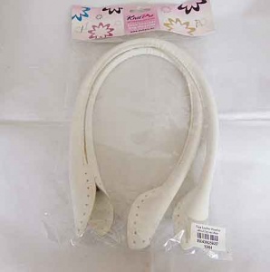 Knit Pro Faux Leather Bag Handles - White