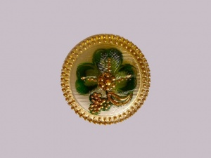 Green and Gold Clover Leaf Buttons