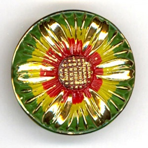Green and Red Open Flower Buttons