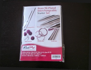 Knit Pro Brass Ni-Plated Interchangeable Starter Circular Needle Set