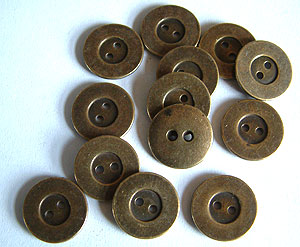 Rowan Medium Antique Brass Buttons #409 | Jannette's Rare Yarns
