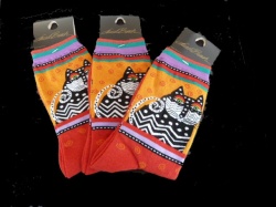 Laurel Burch Spotted Cat Socks - Red Colourway