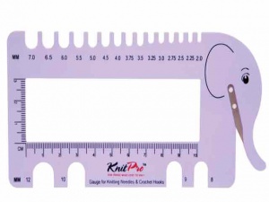 Knit Pro Elephant View Sizer and Needle Gauge - Lilac