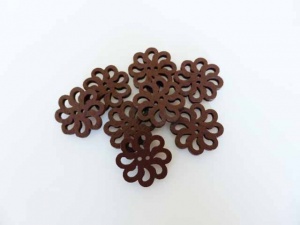 Openwork Brown Wooden Buttons