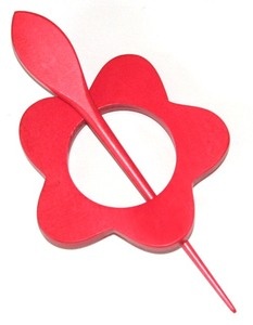 Pollika Daisy Shawl Pin - Tomato