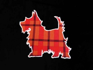 Red Check Scottie Dog Iron on Appliqu