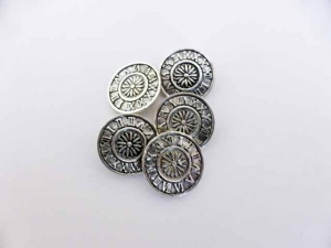 Antique Silver Round Time Buttons