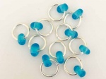 Blue Glass Stitch Markers