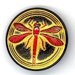 Dragonfly Buttons - Black, Red and Gold