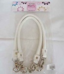 Knit Pro Faux Leather D Ring Bag Handles - White