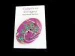 Tuliptree Oval Fuchsia Button