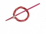 Rattan and Wire Red and Cerise Circular Shawl Pin Set