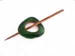 Triangular Emerald Resin Shawl Pin Set