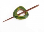 Triangular Lime  Resin Shawl Pin Set