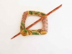 Tie Dye Pangantoon Wood Shawl Pin Set