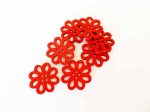 Openwork Red Wooden Buttons