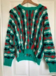 Hand Knitted Mohair Intarsia Sweater