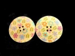 Wooden Pastel Floral Buttons
