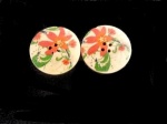 Wooden Red Lily Floral Buttons