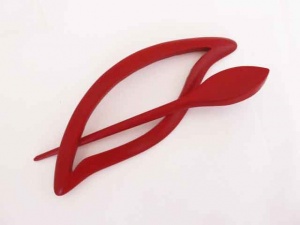 Pollika Wave Shawl Pin - Tomato